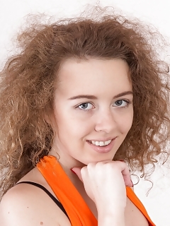 Viola R Stands Beautifully In Her Orange Dress And Nylons