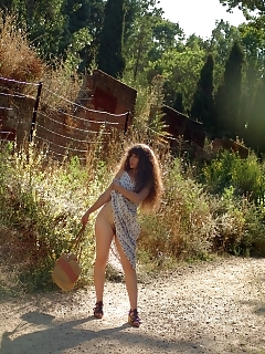 A Provocative Promenade With A Pretty Brunette In A Exciting Place