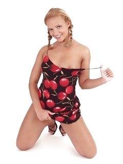 Babe Tears Ornate Blouse Into Her Small Tits