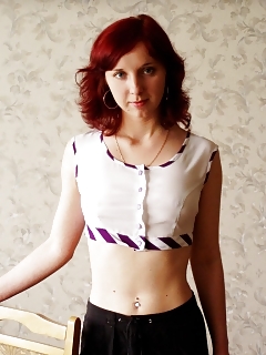 Red Haired Teen Displaying Her Wet Pussy