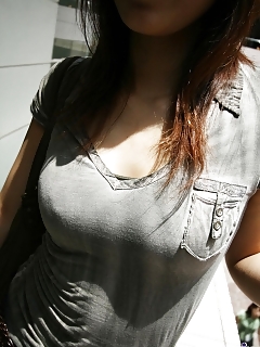 Half-naked Japanese Chick Likes The Freedom Exploring Hairy Pussy And Fine Boobs A Lot