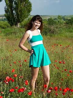 When Hairy Temptress Rimma Decides To Relax, She Puts On Her Lovely Dress And Walks In A Field Of Orchids