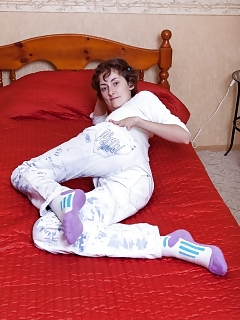 Alishaa Mae Is In Her Purple Underwear In Her Bed