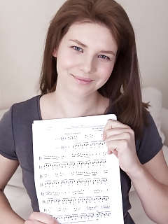 Kristina Amanda Is Reading Music Notes But Asks To Be Nude Instead