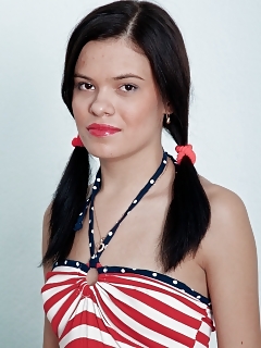 Bonny Is Delicious As Candy In Her Perfect Little Peppermint Gum Mini Dress And Red Pantyhoses