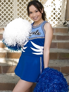Beautiful Little Vixen Sasha Yung Looks Magnetic In Her Co-ed Cheerleader Outfit And Braces. Watch Her Represent Hairy Cunts With Pride.