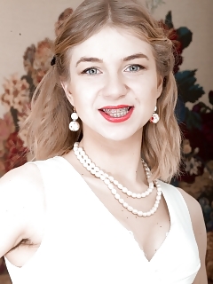 In A New Wild Dress, Kristinka Is Hot And Hairy