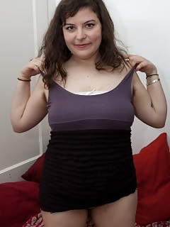 Books Down Its Time For Esther To Reveal Her Naughty Busty Body And Filthy Fluffy Pussy Before She Sits Down And Touches Her Wet Pink Lips