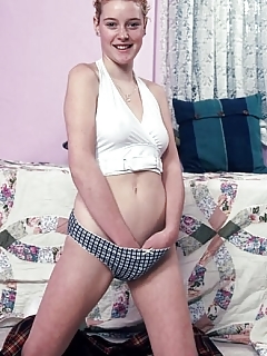 Filthy Blond Bitch Fingers Her Virgin Hairy Snatch