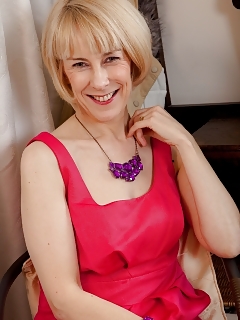 Blonde Mom Hazel Looks So Breathtaking In Her Tender Red And Black Undie And Stocking. Wait For Them To Hit The Floor, Showing Her Elegant Dark Bush