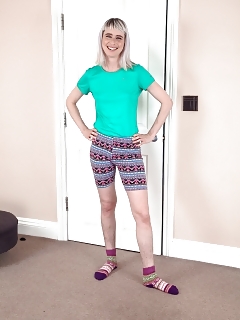 Esme Is Stripping By Her Pouf Where She Strips Nude