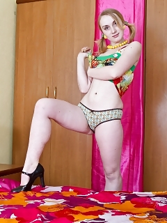 Stunning Blonde Untrimmed Chick Marka Is Home From A Tea Date And Her Nerves Are Still Thumping