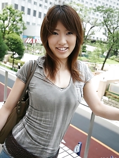 Half-naked Japanese Chick Likes The Freedom Exploring Hairy Pussy And Fine Boobs A Lot