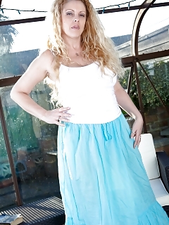 Teya Is A Beautiful Hairy Woman Who's Outside By Her Glasshouse When She Slowly Starts Stripping Off Her Clothes