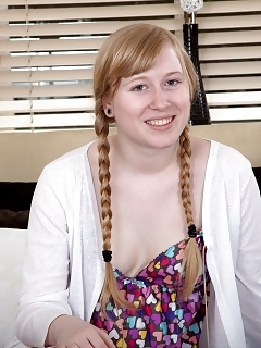 Pale Big-breasted Charmer Satine Spark Sits Back On Her Bed And Pulls On Her Long Blonde Cunt Hair And Fingers Herself.