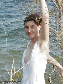 Rachel Demonstrates Her Hairy Cunt And Armpits Outdoors