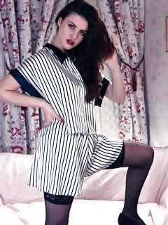 Pornstar Brunette Girl Poses In Holdups And Boots