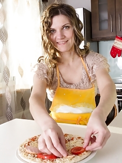Aga Is A Exciting Astonishing Blonde Who Is Making Pizza
