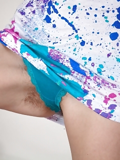 Brown-haired Remi Flaunts Her Sexy Lacy Panties As She Bares Outdoors