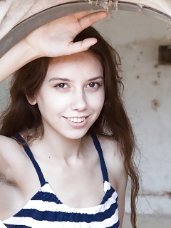 Erika Goes Outside And Reveals Off Her Panties For The Cam Revealing Her Hairy Pink Sink Under Her Red Undies
